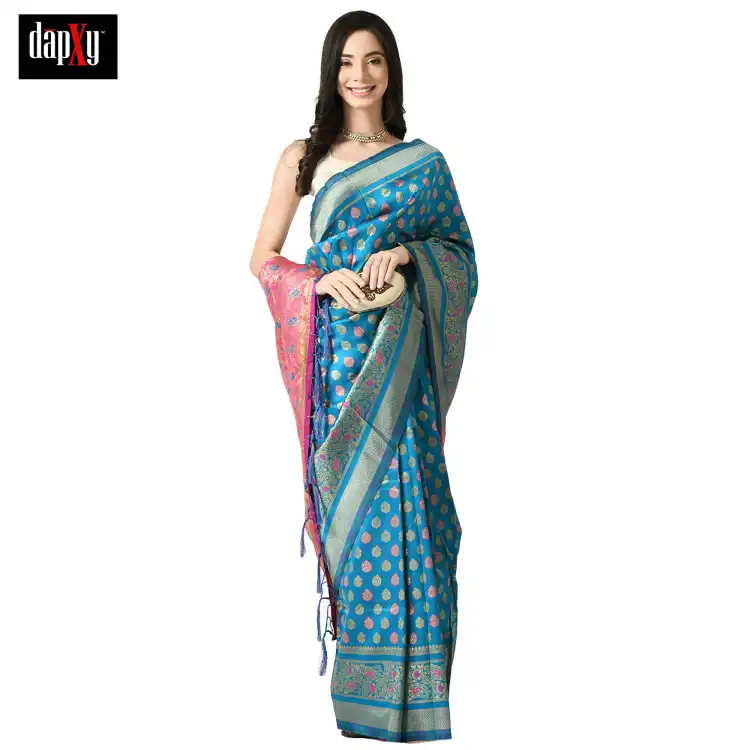 Dapxy Banarsi Silk Designer Saree With Blouse Piece (DS-159)