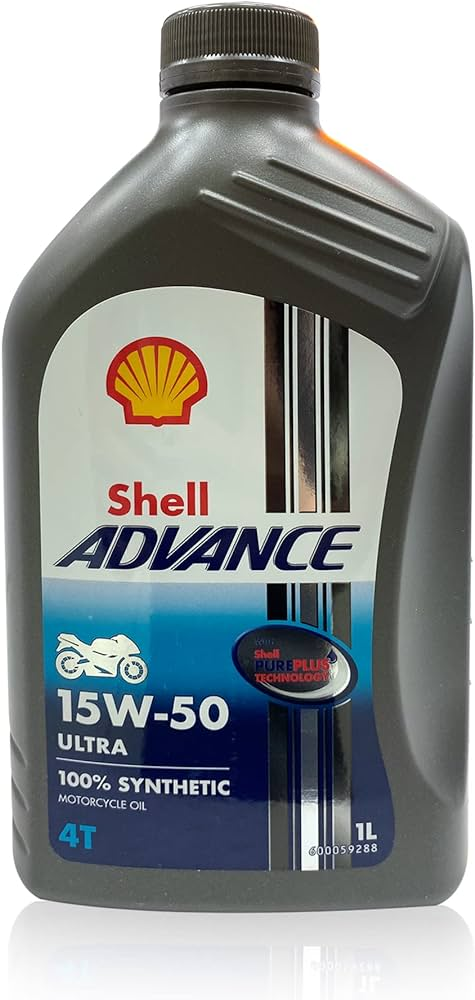 Shell Advance Ultra 10W 50 SN/MA2 Fully Synthetic Motorcycle Oil - 1Ltr