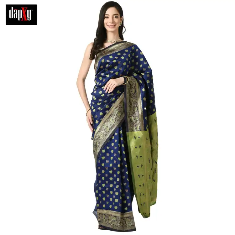 Dapxy Banarsi Silk Designer Saree With Blouse Piece (DS-162)