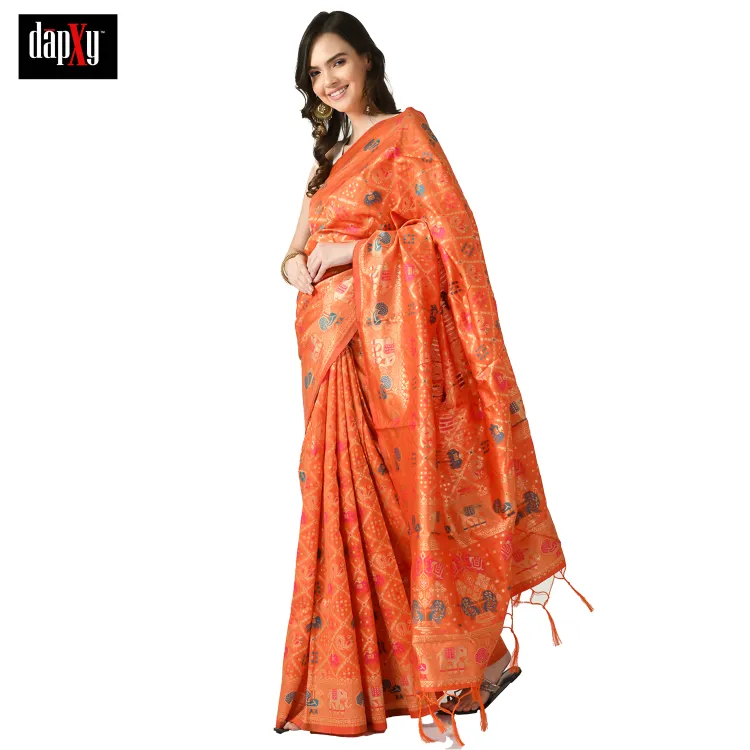 Dapxy Banarsi Silk Designer Saree With Blouse Piece (DS- 126)