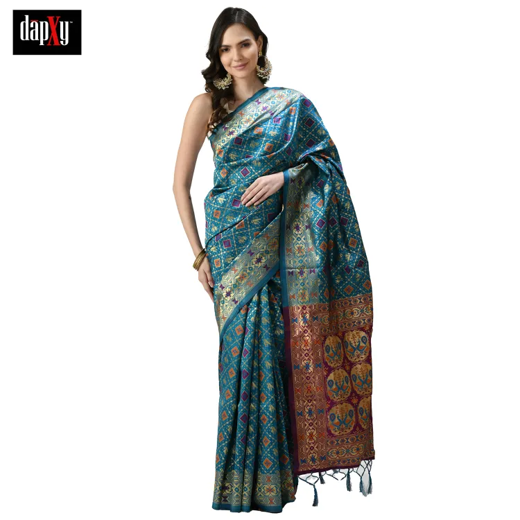 Dapxy Banarsi Silk Designer Saree With Blouse Piece (DS-153)