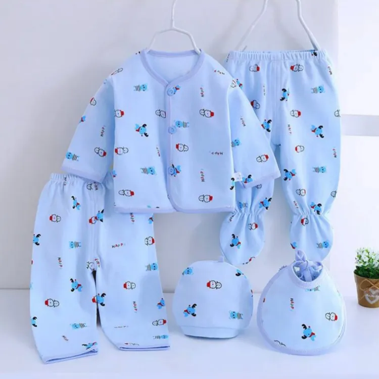 Cotton 5 Piece Baby Set For Summer