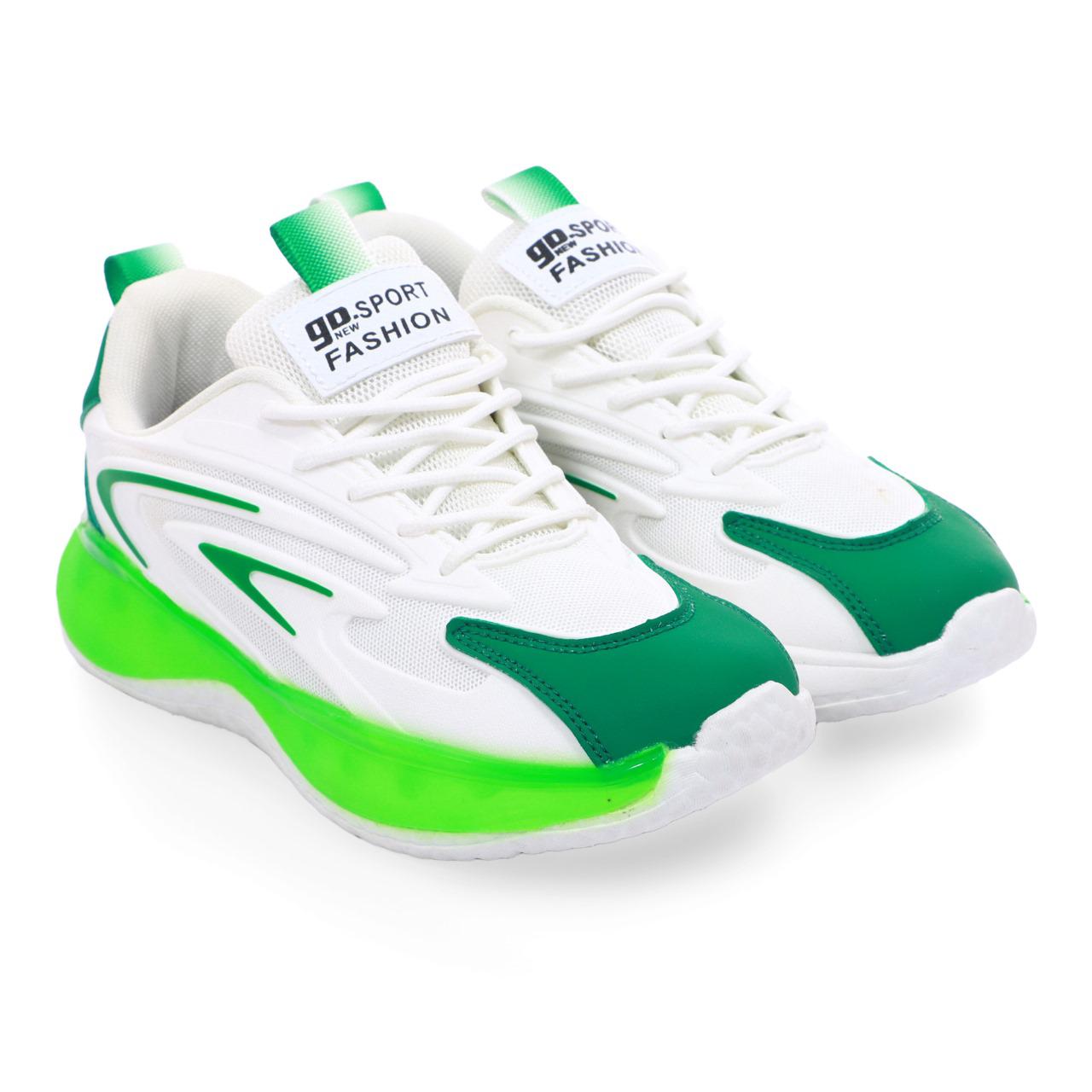 White/Green Fashionable Shoes For Men