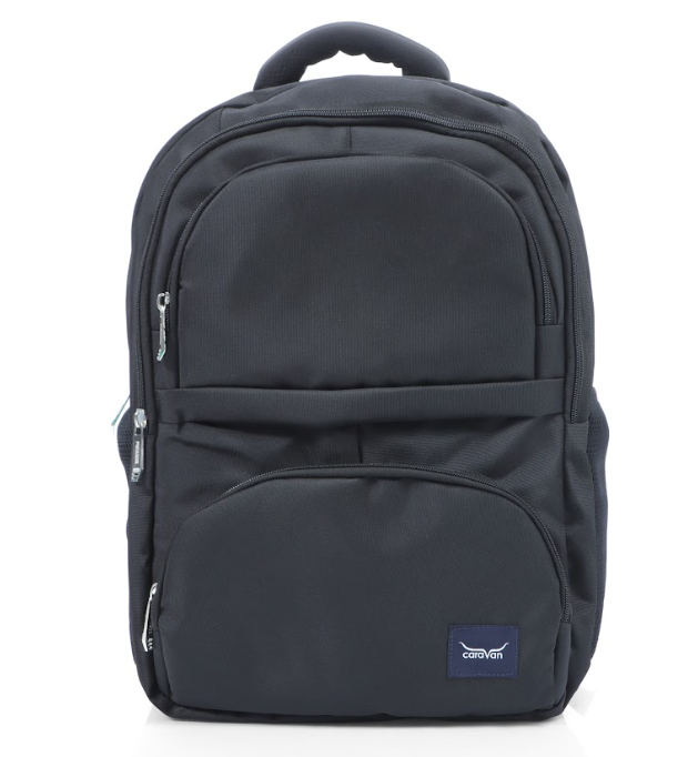 Solid Multiple Pocket Backpack Black Model No:332