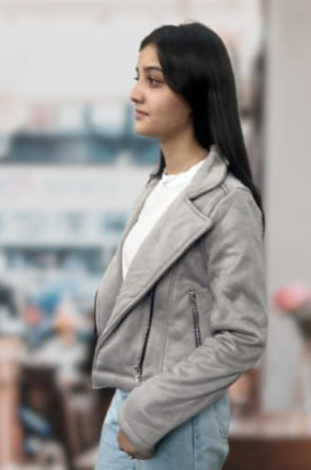 Biker Jacket with Zip for Women