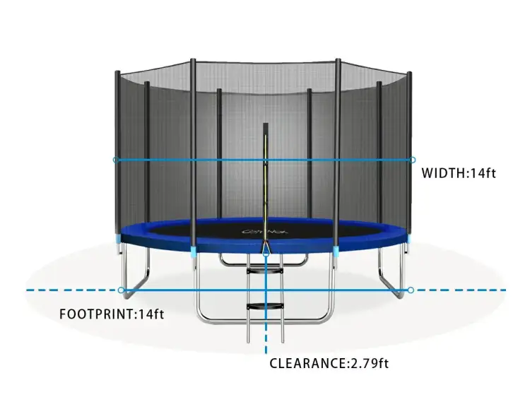 14ft Round Jump Trampoline: Fun with Friends and Family Outdoors