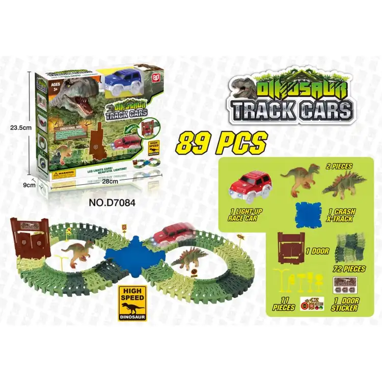 Dinosaur Track Set: 2 Dinosaurs, 89 Accessories