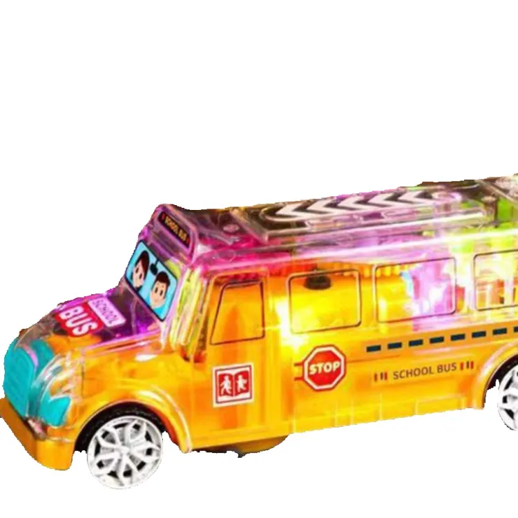 Chengji Toys 3D Rotation Gear Light School Bus - Mechanical Sound and Light Toy