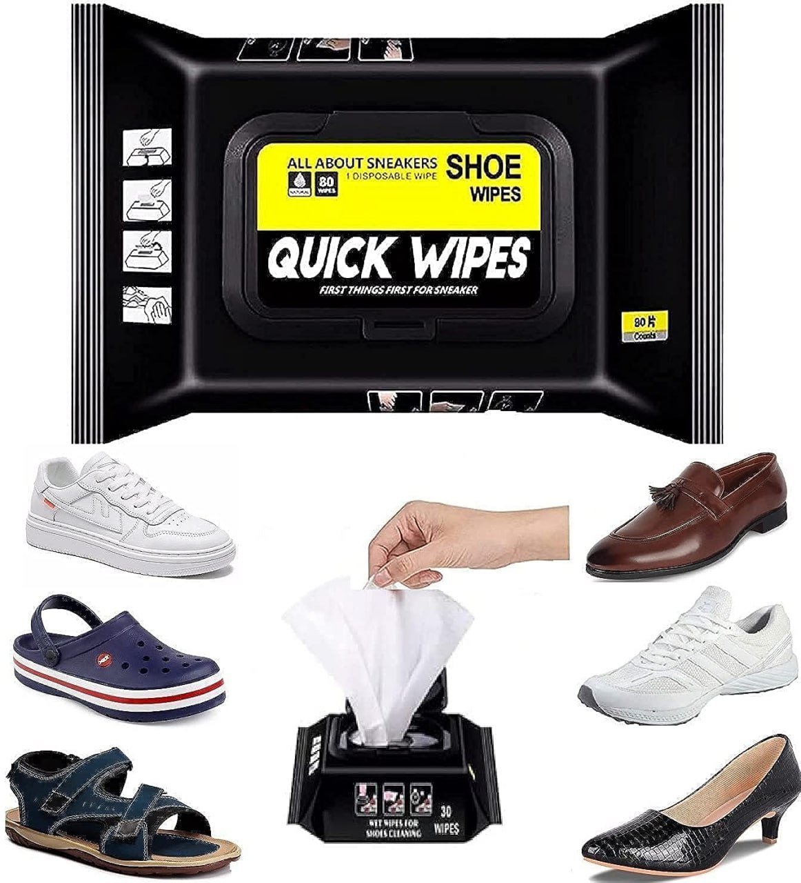 Shoes Cleaning Wipes Quick wipes 80 wipes