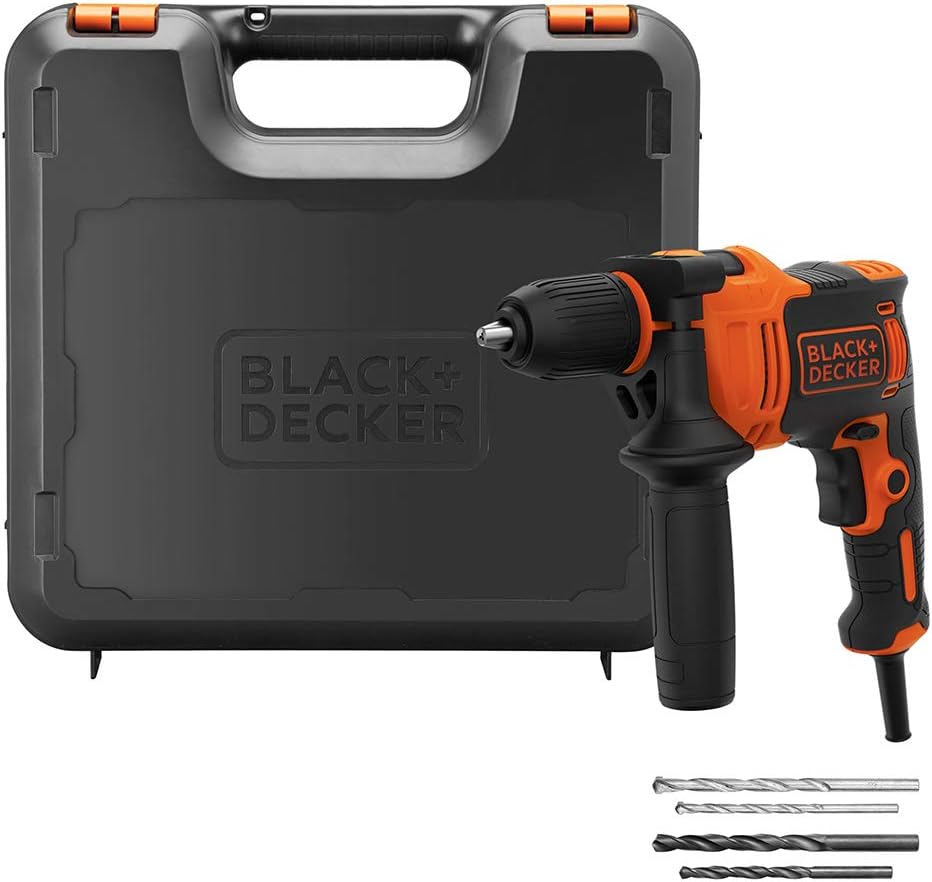 BLACK+DECKER 450 W Single Speed Hammer Drill Power Tool, BEH710K-GB