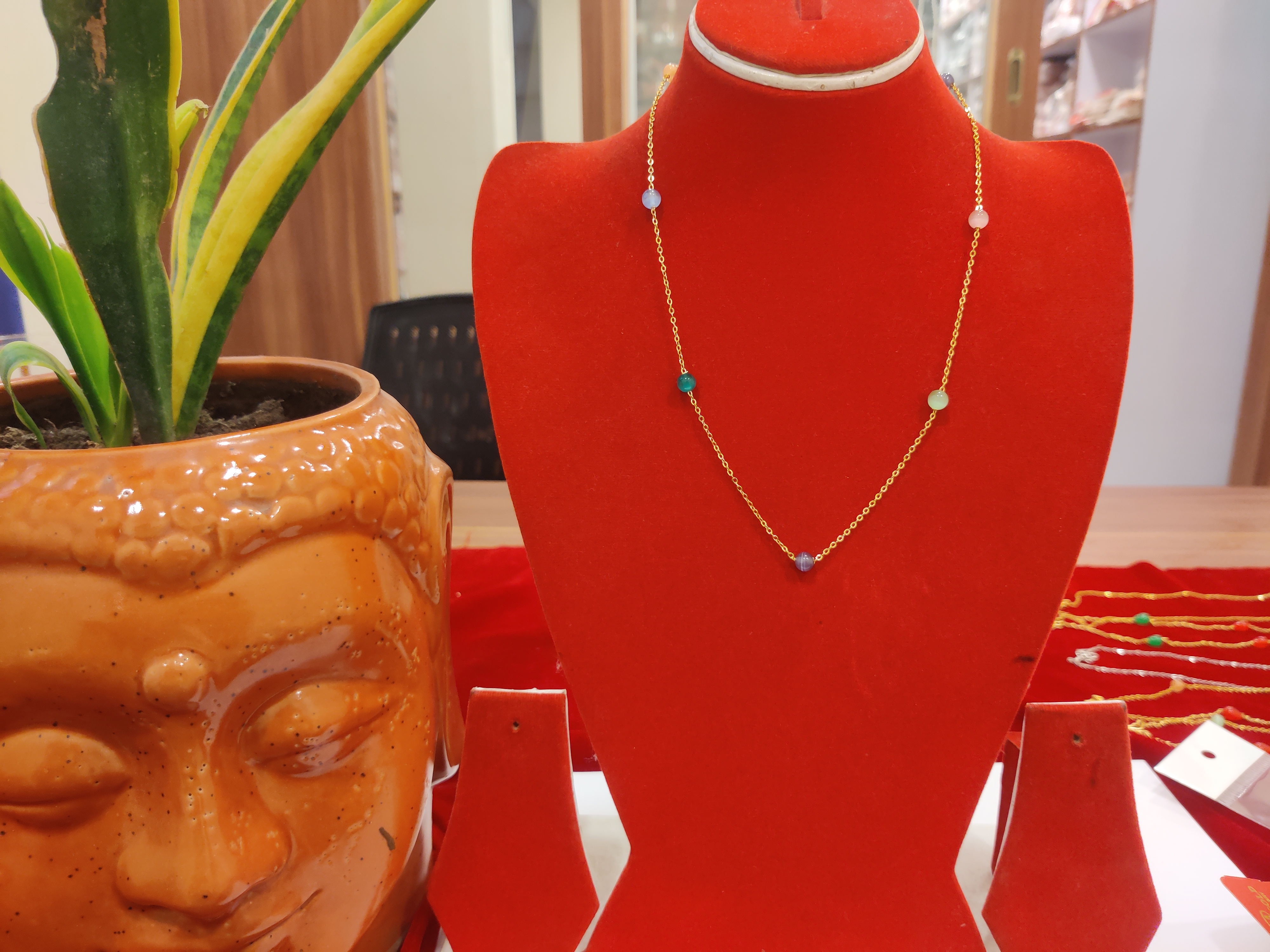 gold plated beads mala