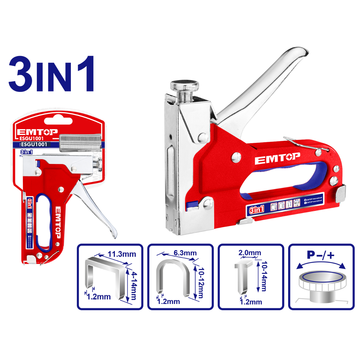 3 In 1 Staple Gun - ESGU1001