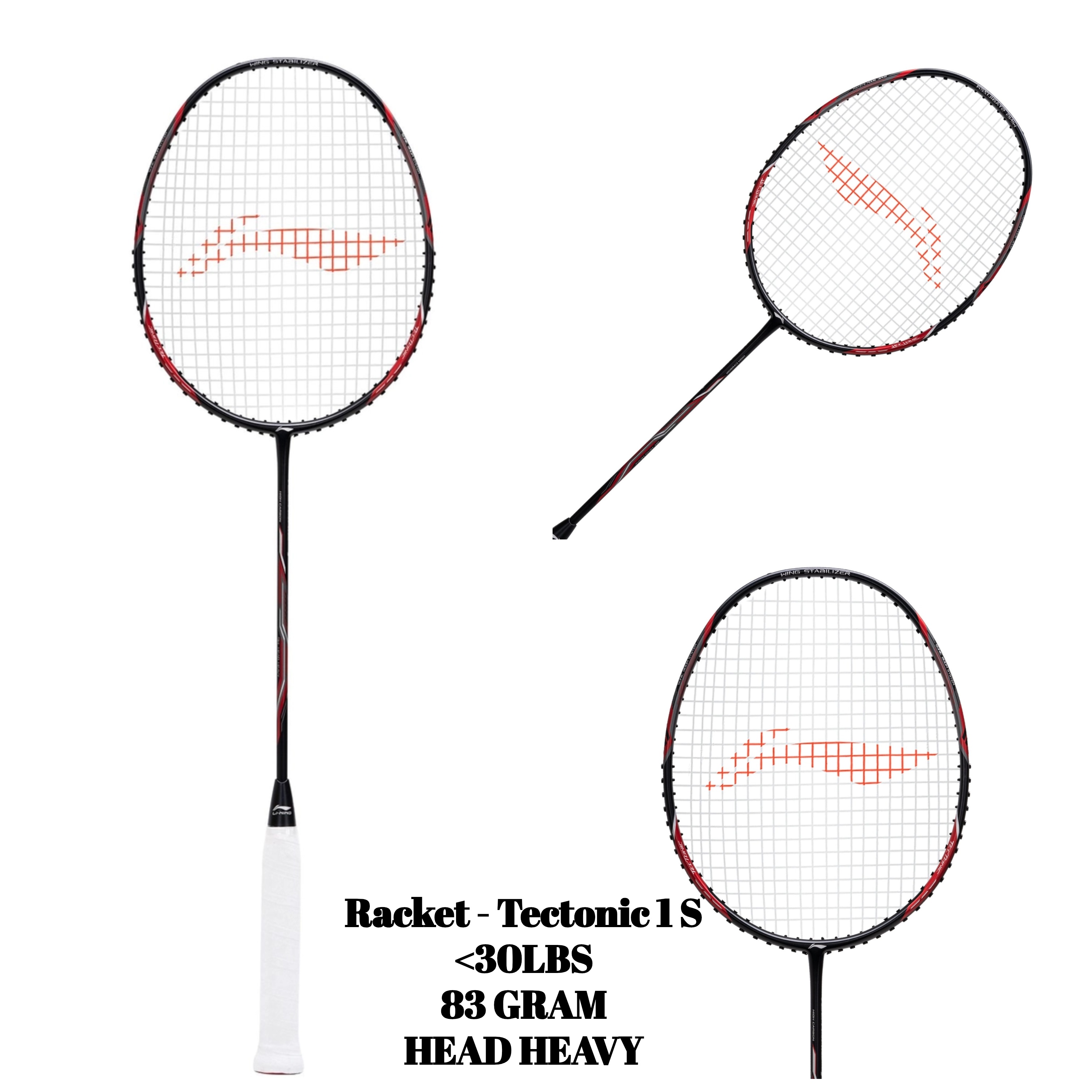 Badminton Racket - Tectonic 1 S (Black/Red)