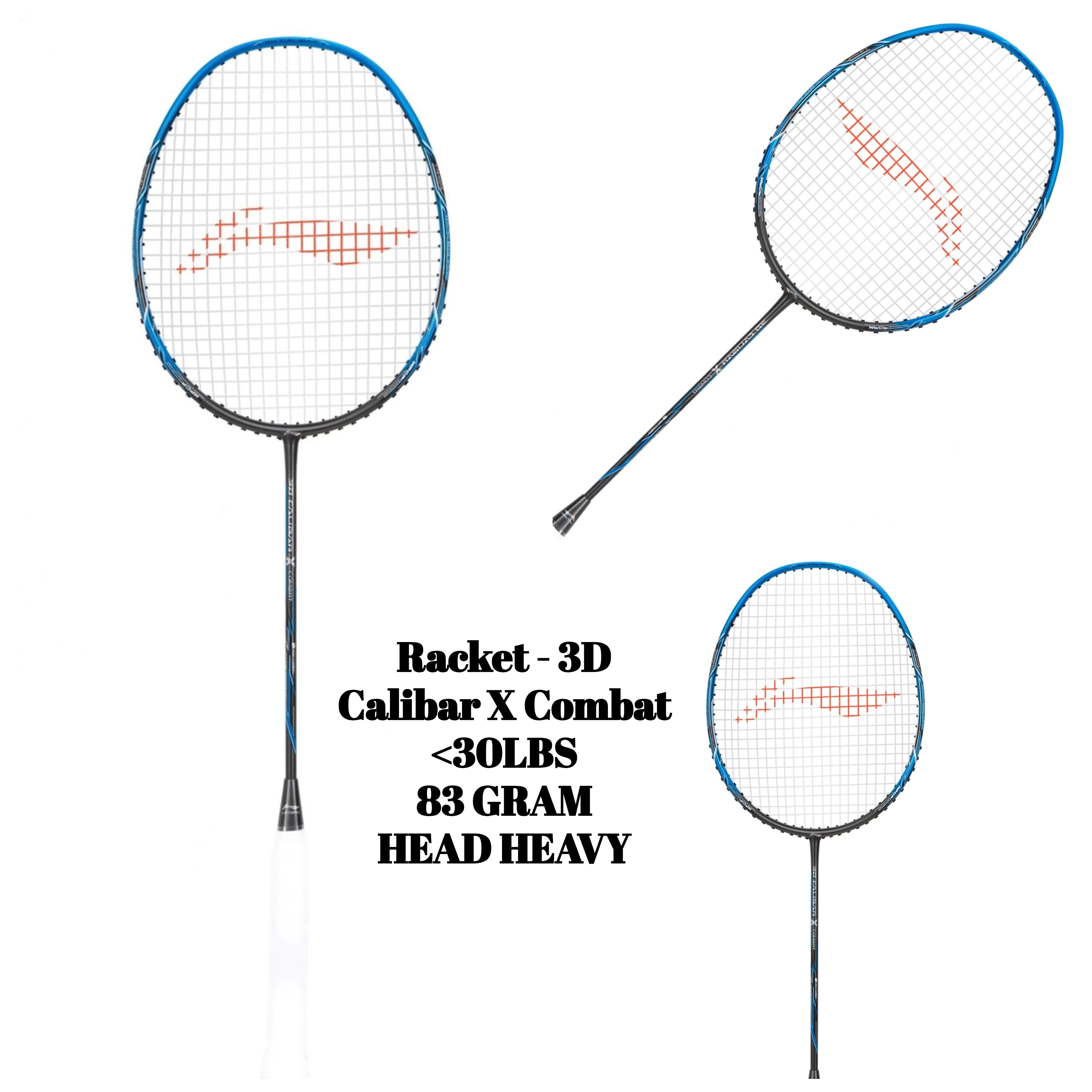 Racket - 3D Calibar X Combat (Charcoal/Blue)