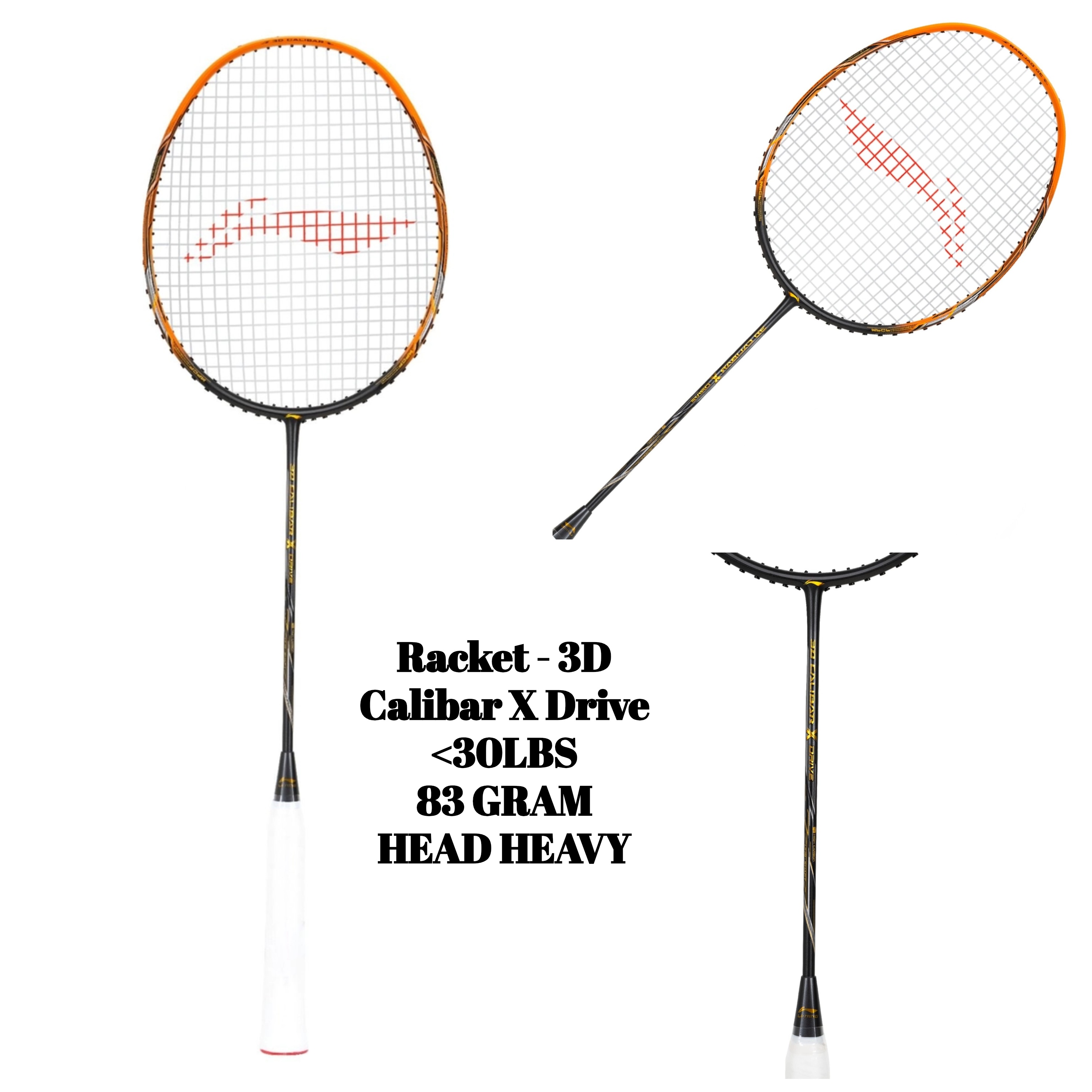 Racket - 3D Calibar X Drive (Dark Grey/Gold)