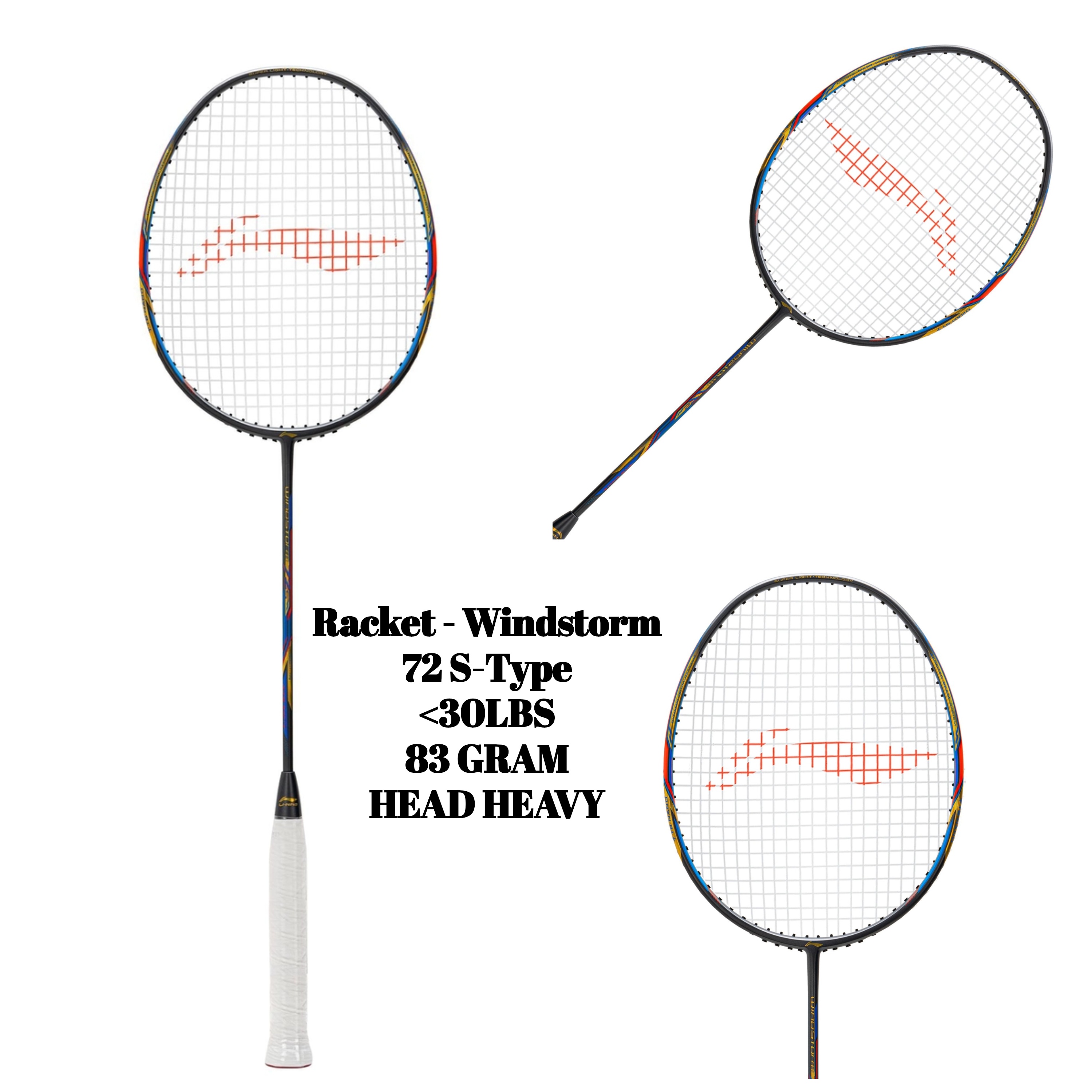 Racket - Windstorm 72 S-Type (Dk Grey/Gold/Blue)