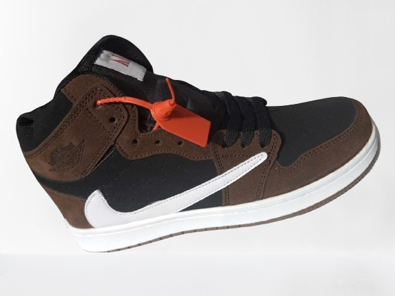 Unisex Brown Color High Sneakers