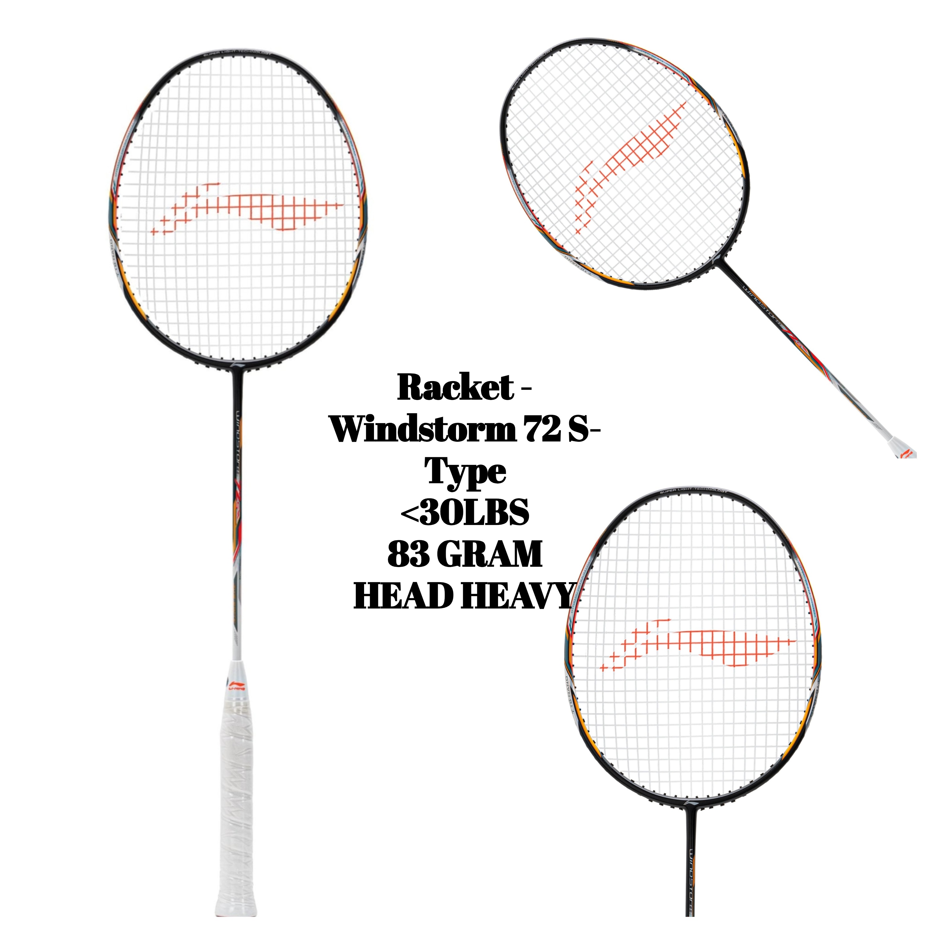 Racket - Windstorm 72 S-Type (Black/White/Orange)
