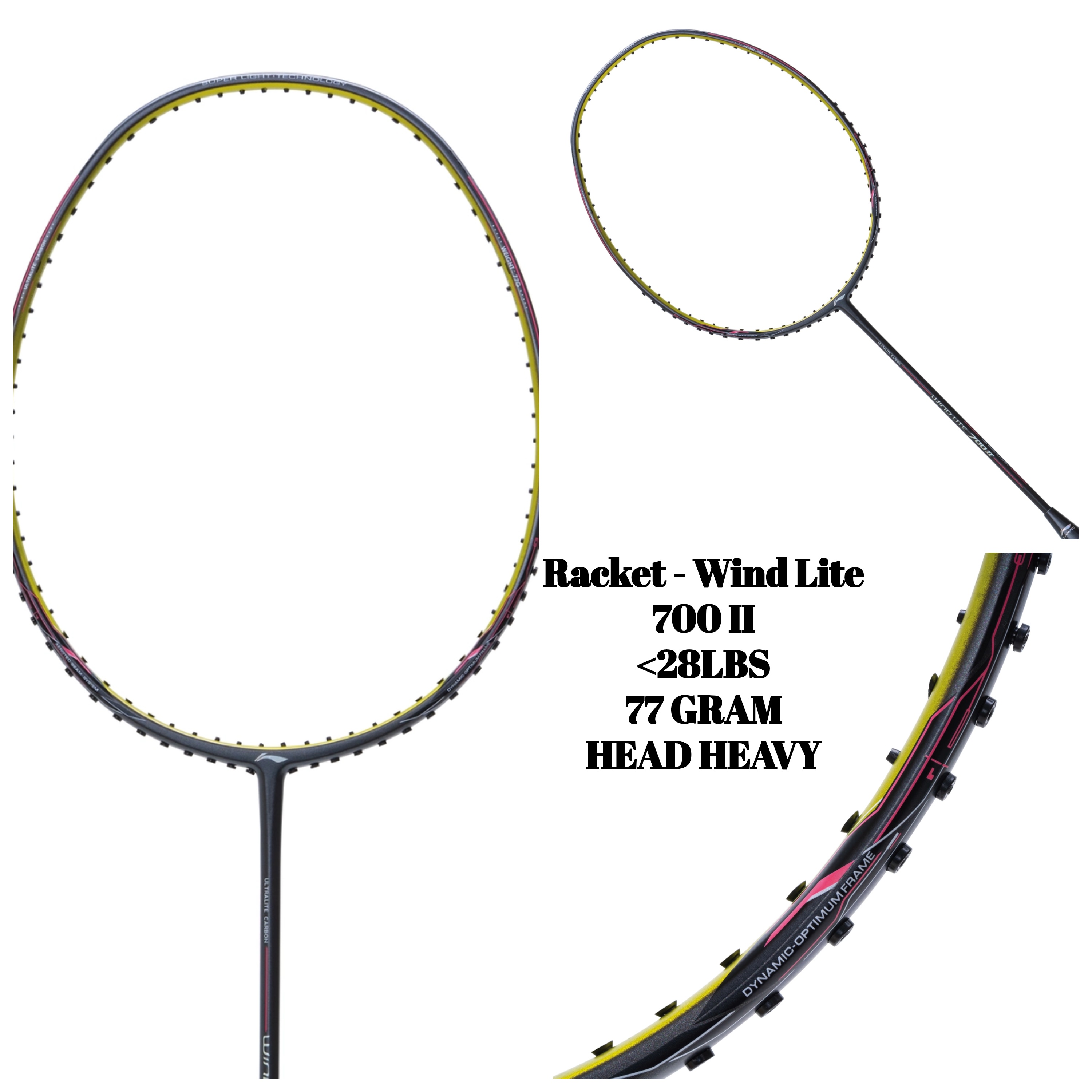 Racket - Wind Lite 700 II (Dk Grey/Lime)