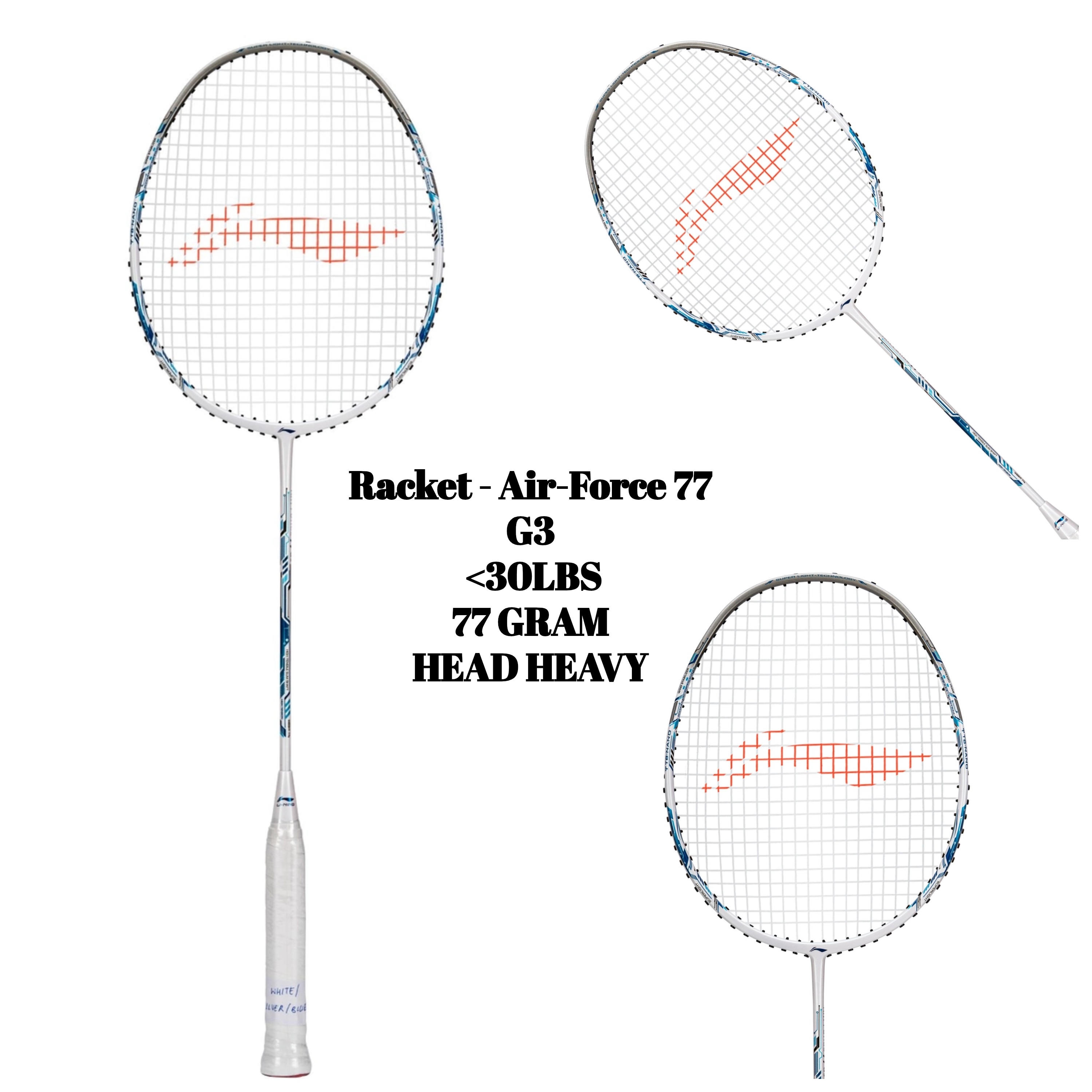 Racket - Air-Force 77 G3 (White/Silver/Blue)