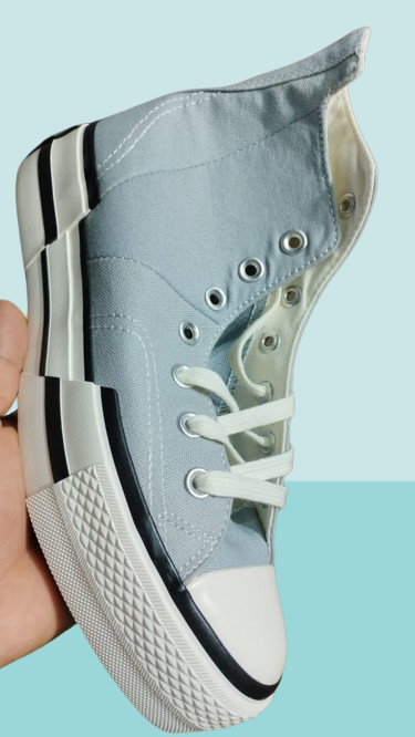 Hi Top Platform Sneakers  Blue Shoes  For Women's