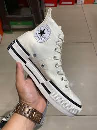 Classic Student White and Black High-Top round Canvas Shoes for Couples