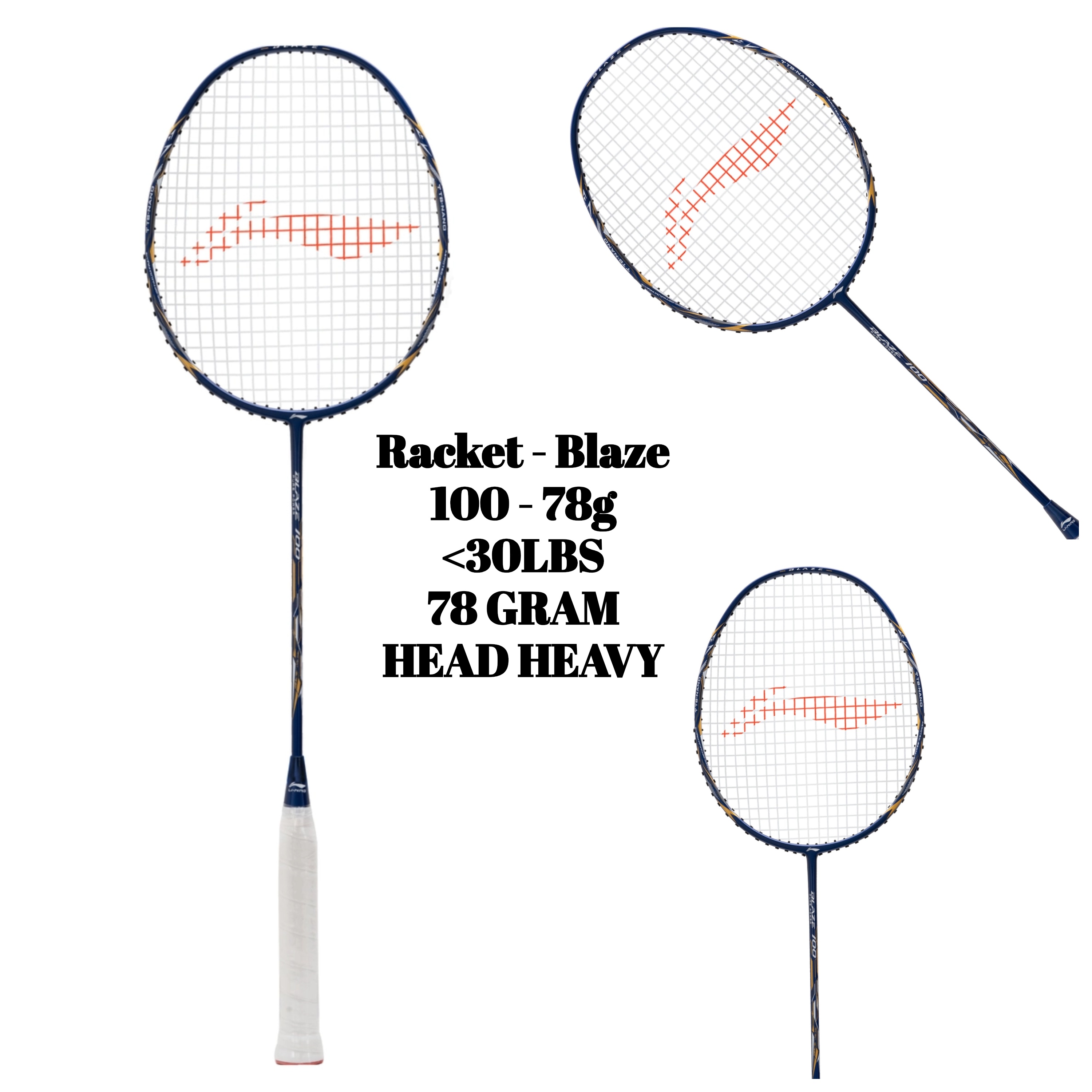 Racket - Blaze 100 - 78g (Navy/White/Gold)