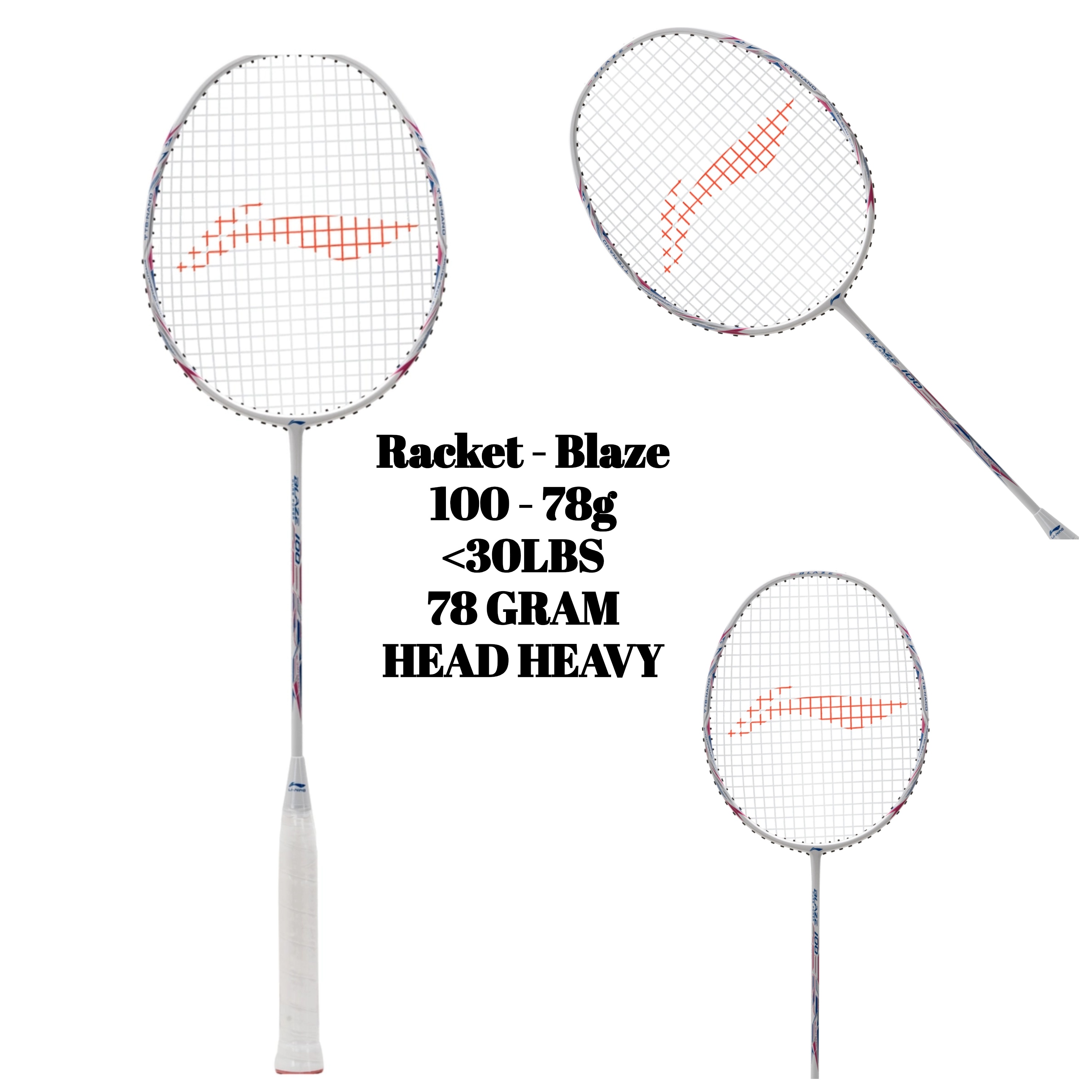 Racket - Blaze 100 - 78g (Pearl White/Blue/Pink)