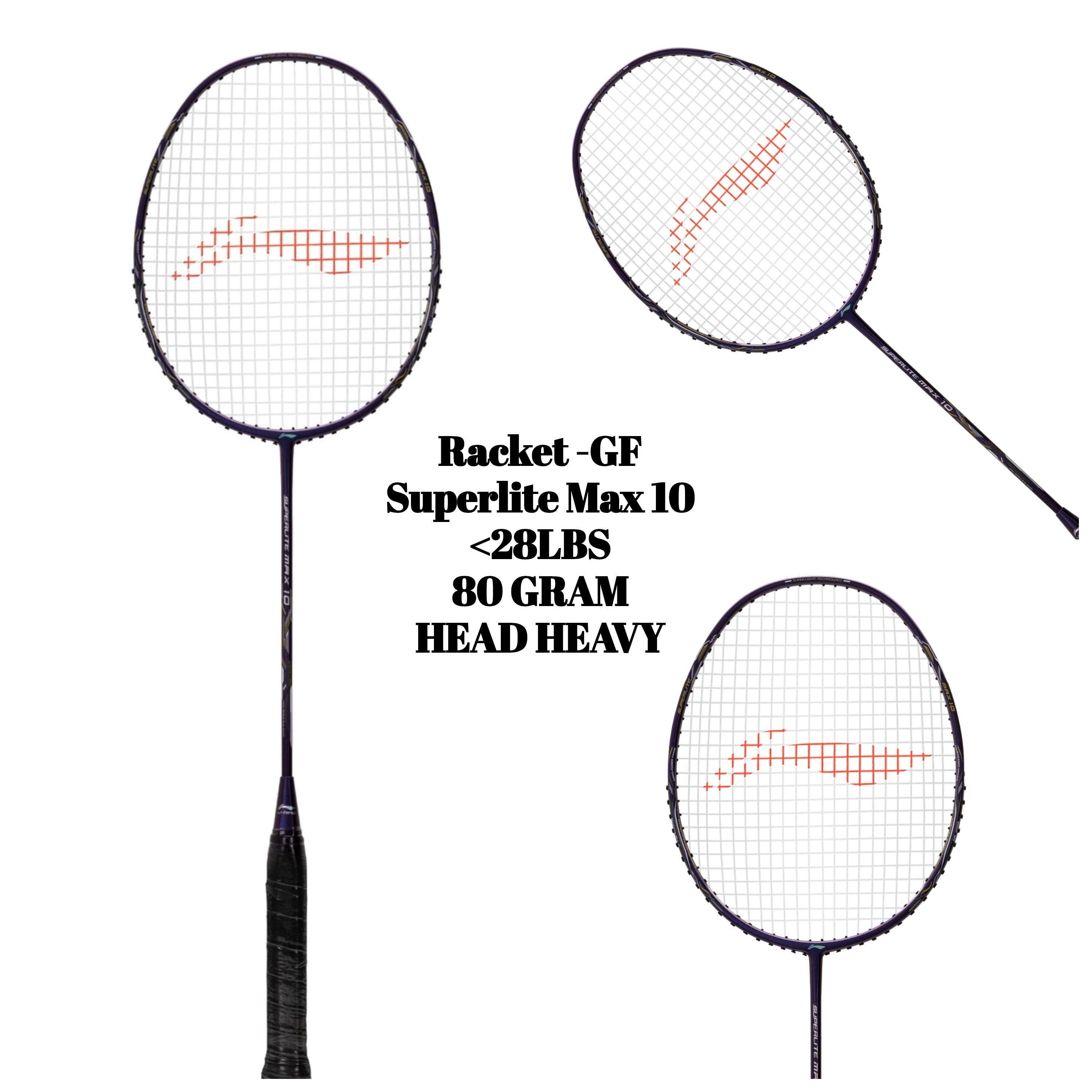 Racket -GF Superlite Max 10 (Midnight Blue/Silver/Lime)