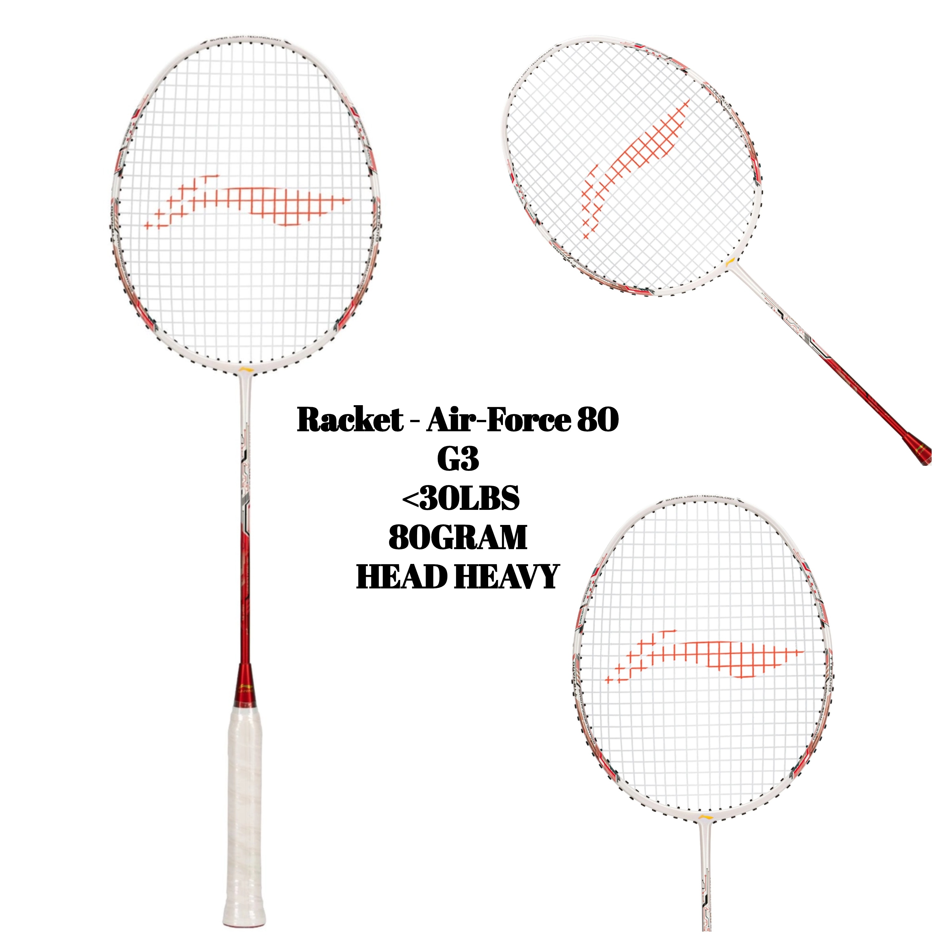 Racket - Air-Force 80 G3 (White/Red/Black)