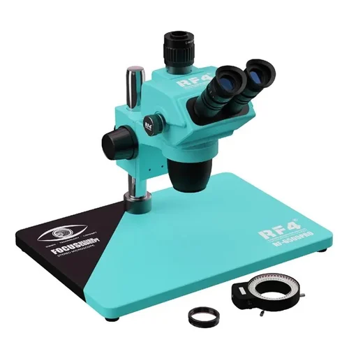 RF4 NEW RF6565 Pro 6.5-65X Synchronous Zoom Trinocular Stereo Microscope with Aluminum Alloy Base