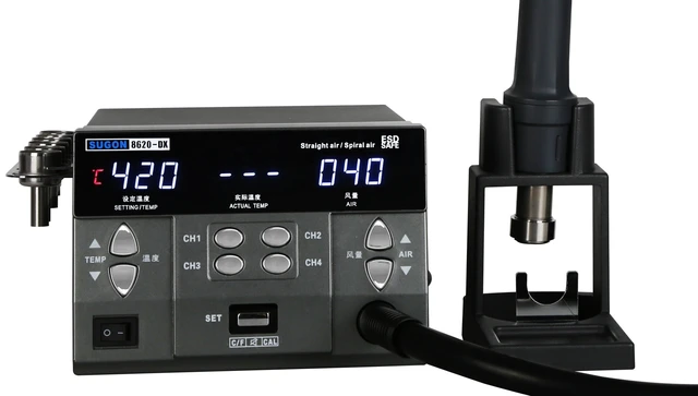 NEW HOT MODEL 8620DX SMD REWORK STATION Power Adjustable Welding Desoldering Heat Hot Air Gun Smd Digital Rework Station For Laptop Repair