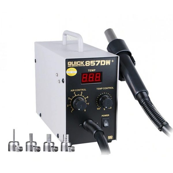 QUICK 857DW Heat Guns Digital Display Soldering Station Temperature Control Hot Air Gun Portable Home Electronics Repair Tools