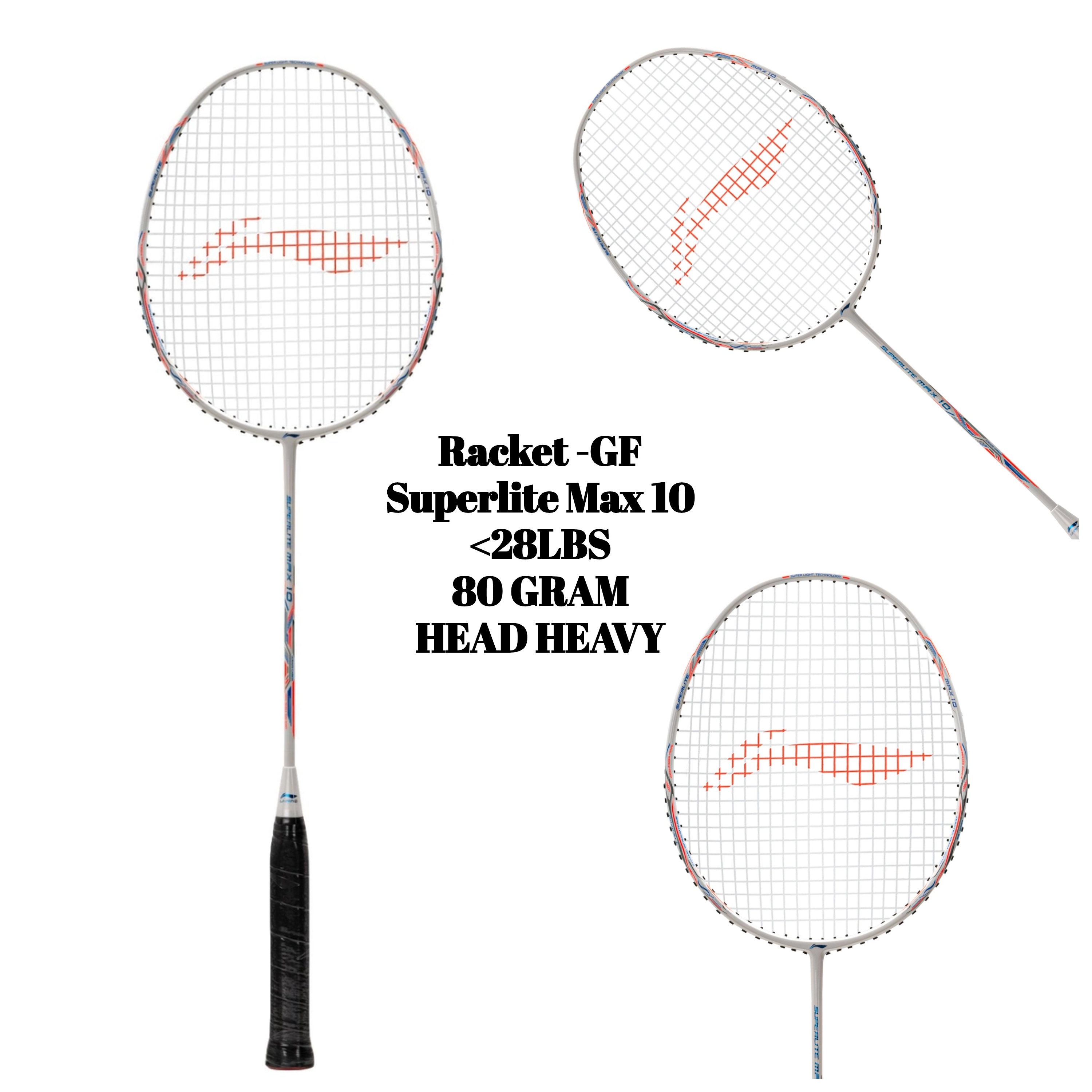 Racket -GF Superlite Max 10 (White/Blue/Orange)
