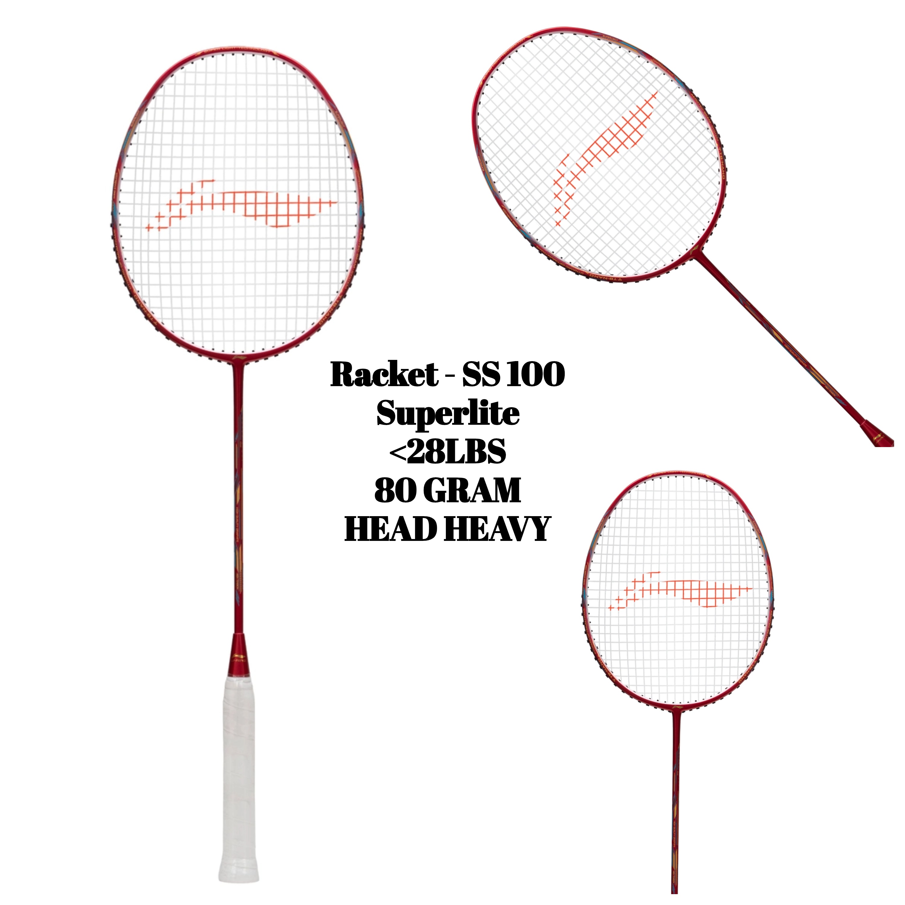 Racket - SS 100 Superlite (Dk Red/White)
