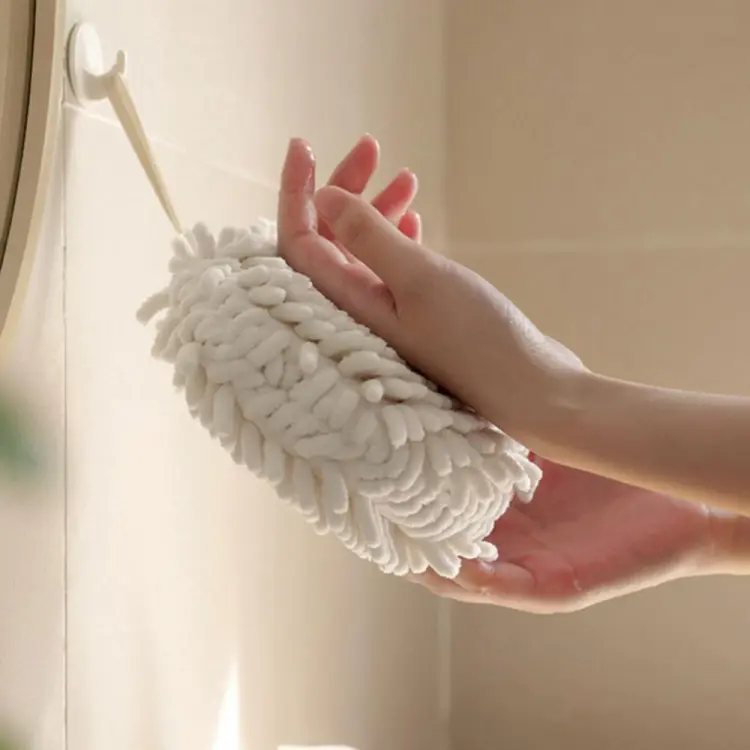 Hand Towel Ball with Hanging Loop for Kitchen Bathroom