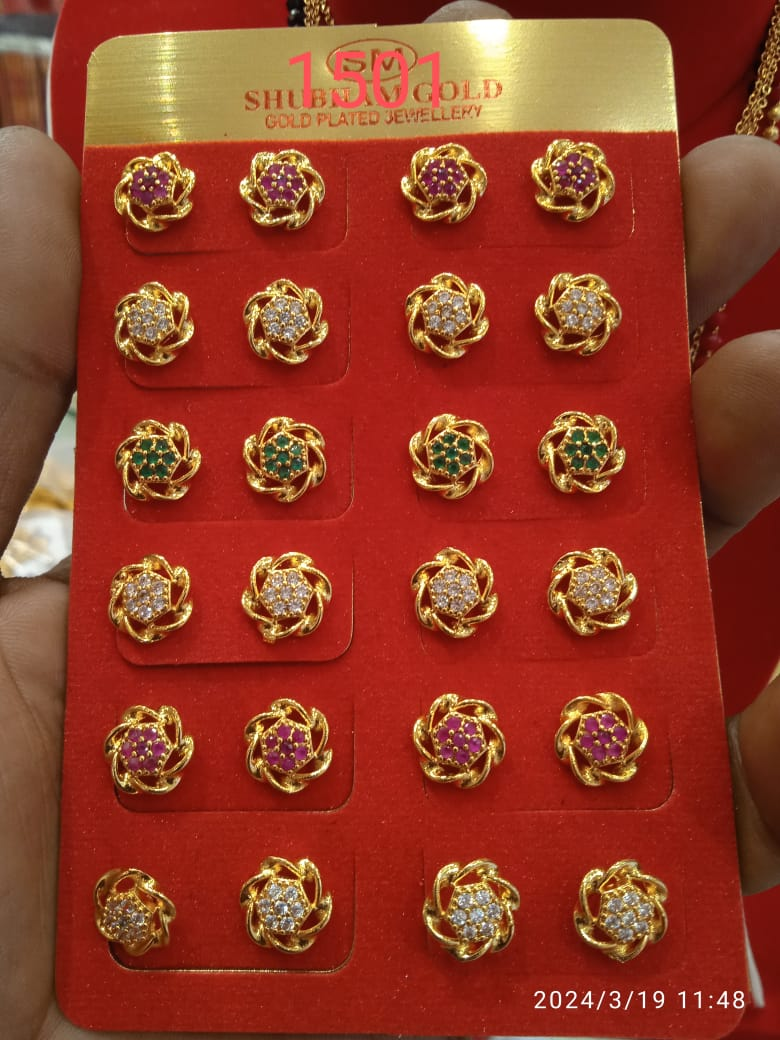 Gold Plated Circular Flower Design Top For Women