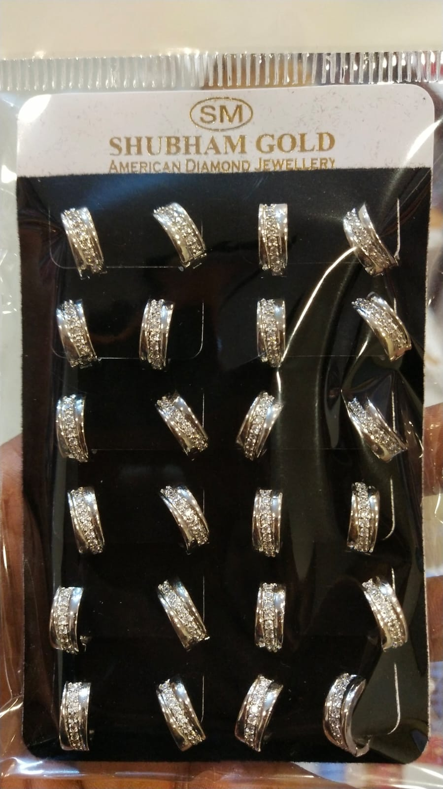Silver Diamond Plated Tops Earrings