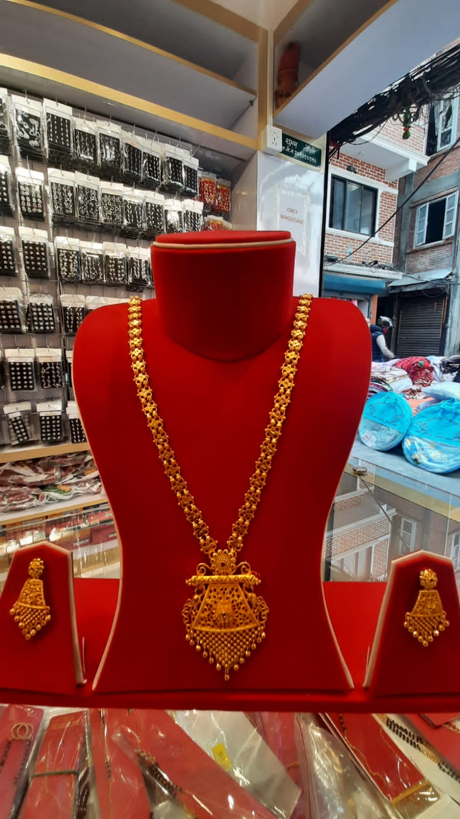 Gold Plated Ranihar And Jhumka Set For Women