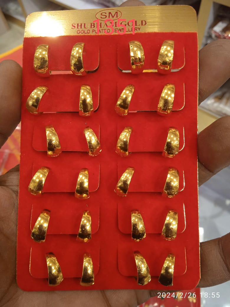 Gold Plated  Earrings For Men's