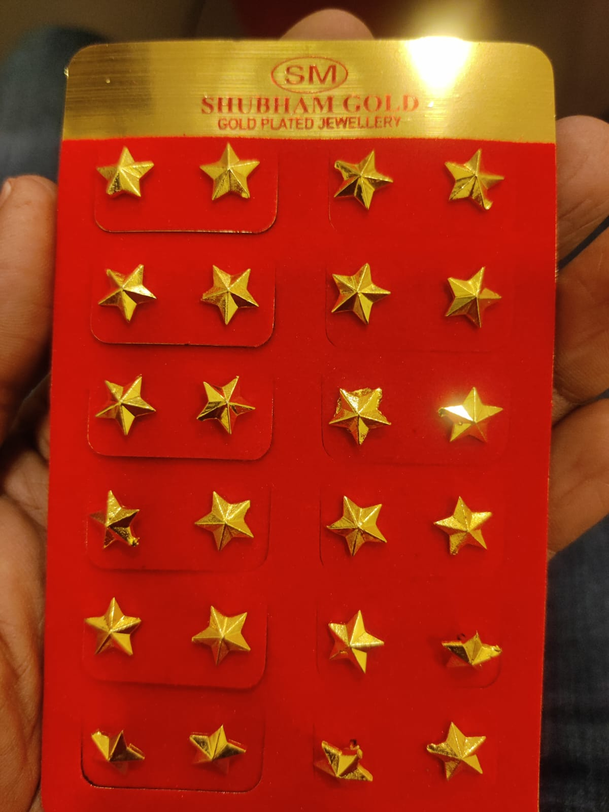 Artificial Gold Plated Star Shape Stud Earrings for Girls and Women