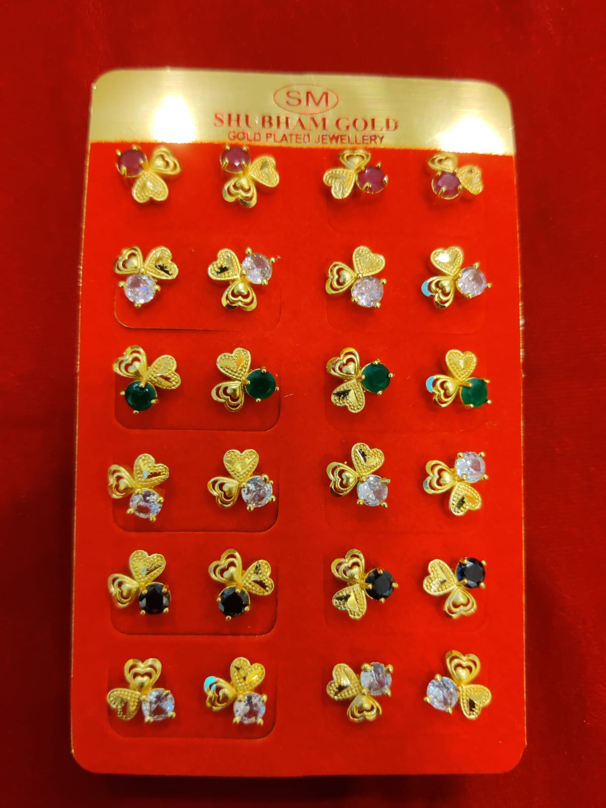 Artificial Gold Plated Colour Stud Earring For Women