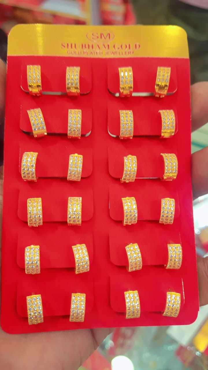 Gold Plated Drop Cz  Earring  For Women's