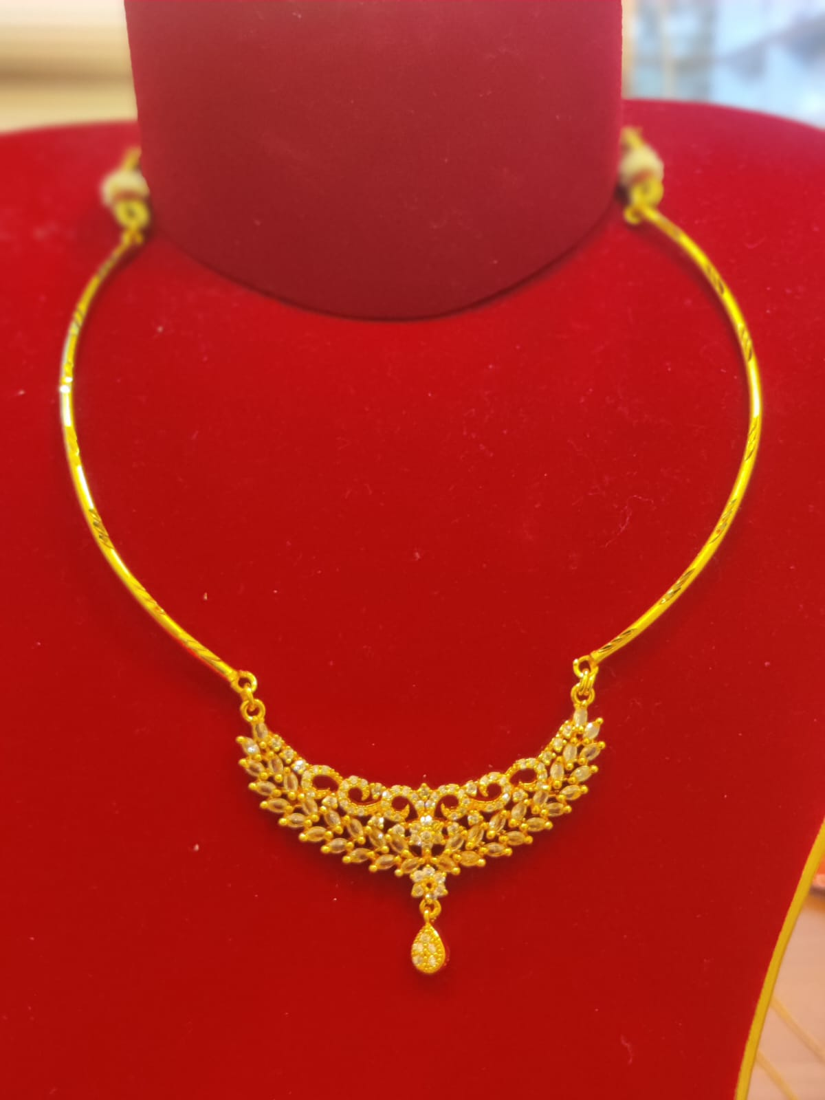 Mini American Diamond Gold Plated Necklace