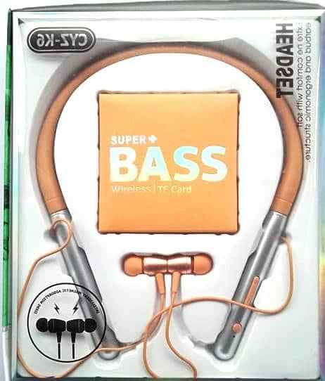CYZ-K6 Wireless Sports Bluetooth Neck-Bandt  Headset Sweat-proof Headphone Earbuds Stereo