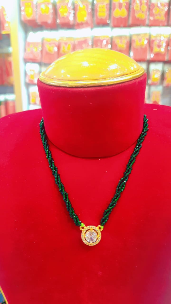 Light Green Long Hydropotey Mangalsutra