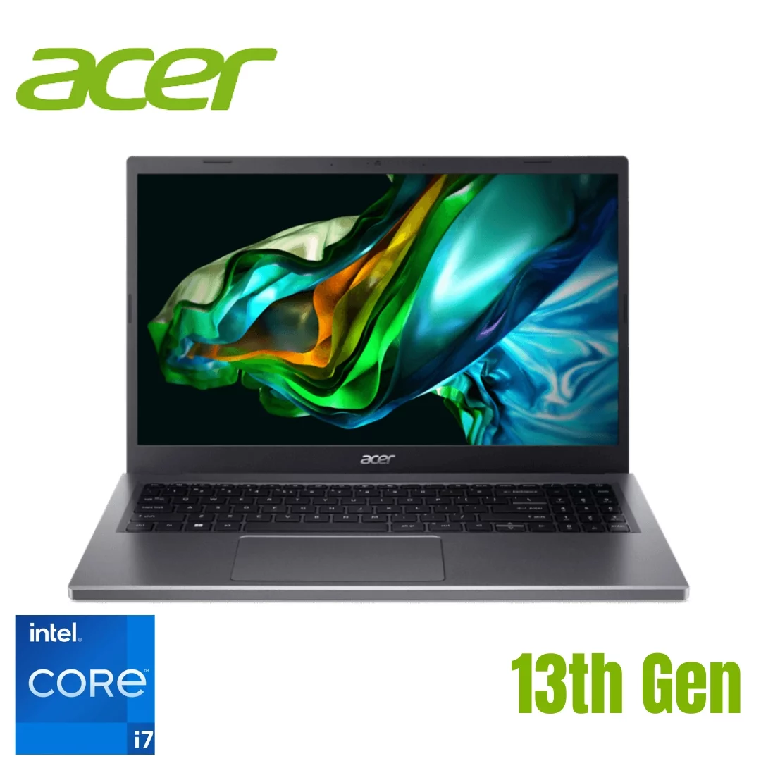 Acer Aspire 5 Intel Core i7 13th Gen 1355U 2023 – 8GB DDR5 RAM – 512GB NVMe SSD Storage – 15.6″ FHD Display – Iris Xe Graphics – Steel Grey