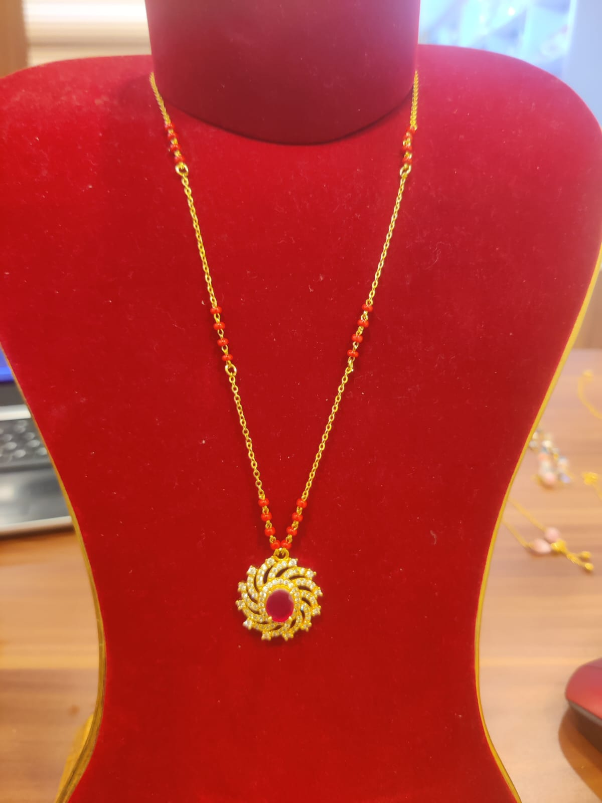 Gold Plated  Sun Pendant with Chain