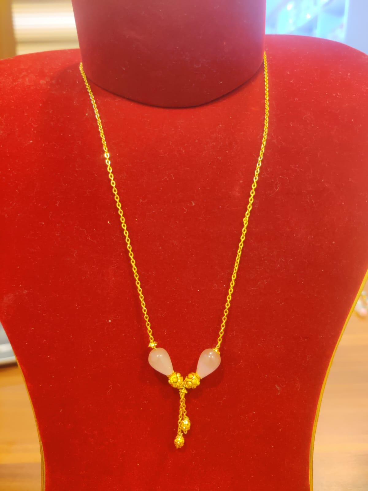 Gold Plated Panchadhatu Neck Chain Pendent Pearl