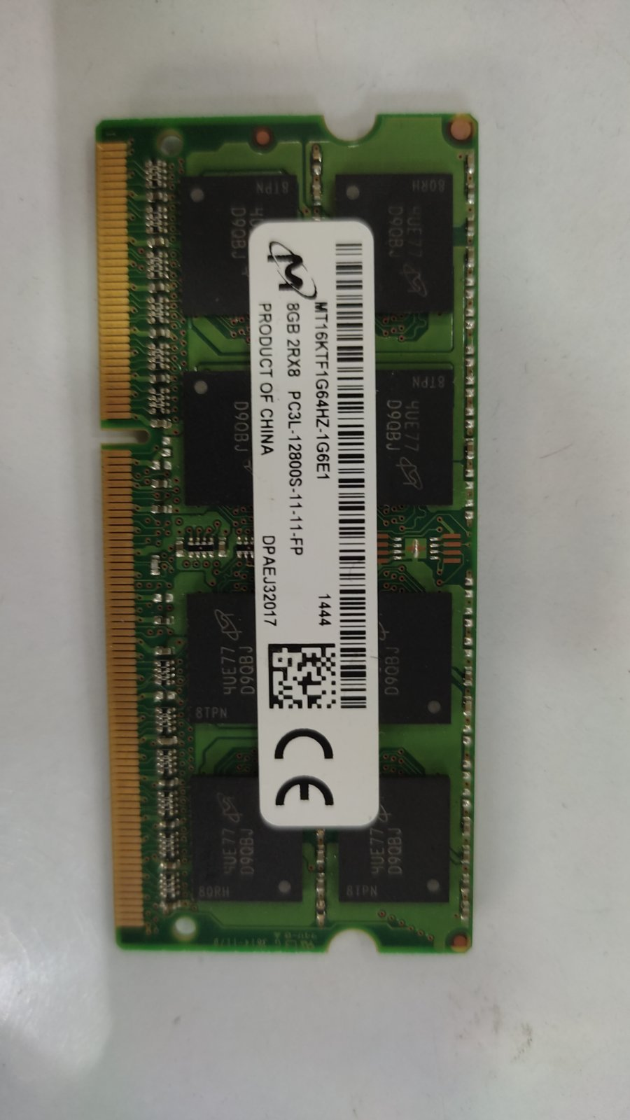 8Gb Micron Ddr3 1600 Mhz Pc3-12800 1.35V Laptop Ram Memory Mt16Ktf1G64Hz-1G6E1 693374-001